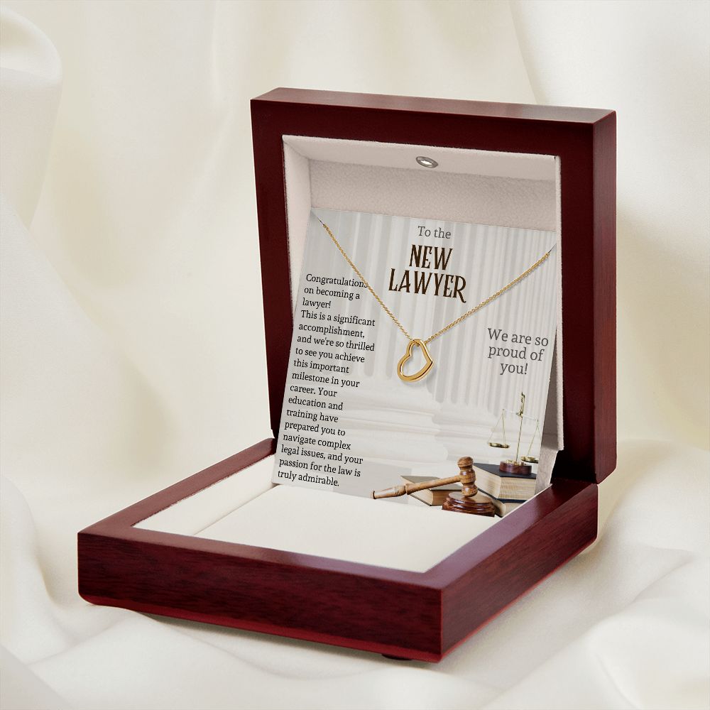 To the New Lawyer | This is a significant accomplishment, and we're so thrilled to see you achieve this important milestone - Delicate Heart Necklace