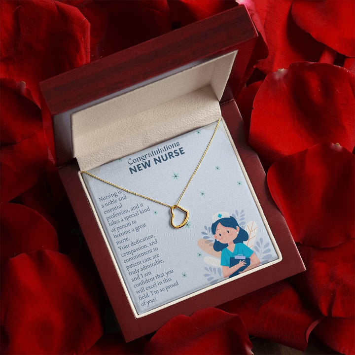 Congratulations New Nurse | I am confident that you will excel in this field - Delicate Heart Necklace