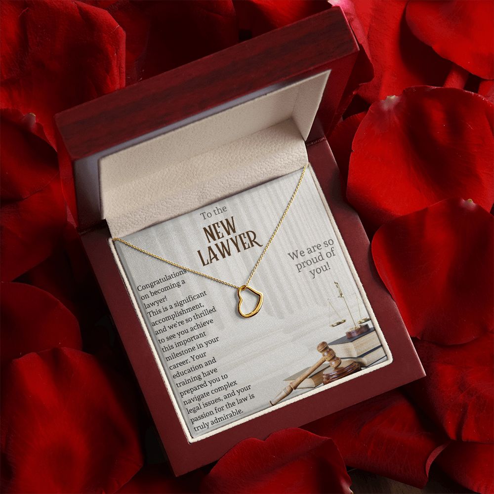 To the New Lawyer | This is a significant accomplishment, and we're so thrilled to see you achieve this important milestone - Delicate Heart Necklace