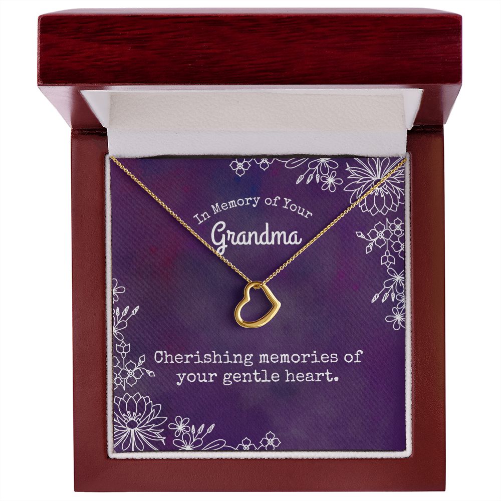 In Memory of Your Grandma | Cherishing memories of your gentle heart. - Delicate Heart Necklace