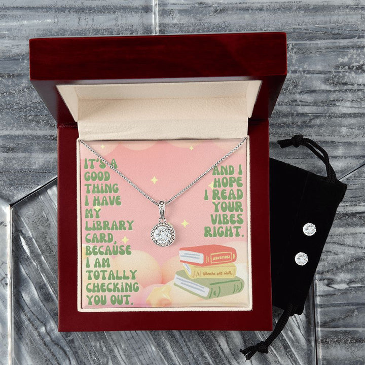 It's a good thing I have my Library Card, Because I am totally checking you out - Eternal Hope Necklace and Cubic Zirconia Earring Set