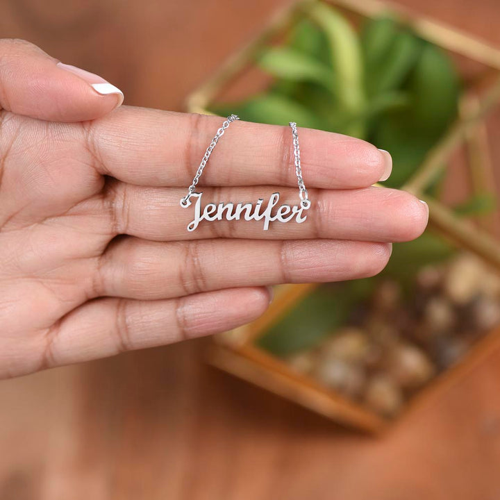 To My Beautiful Wife | Side by Side or Miles Apart You are always in my Heart - Personalized Name Necklace