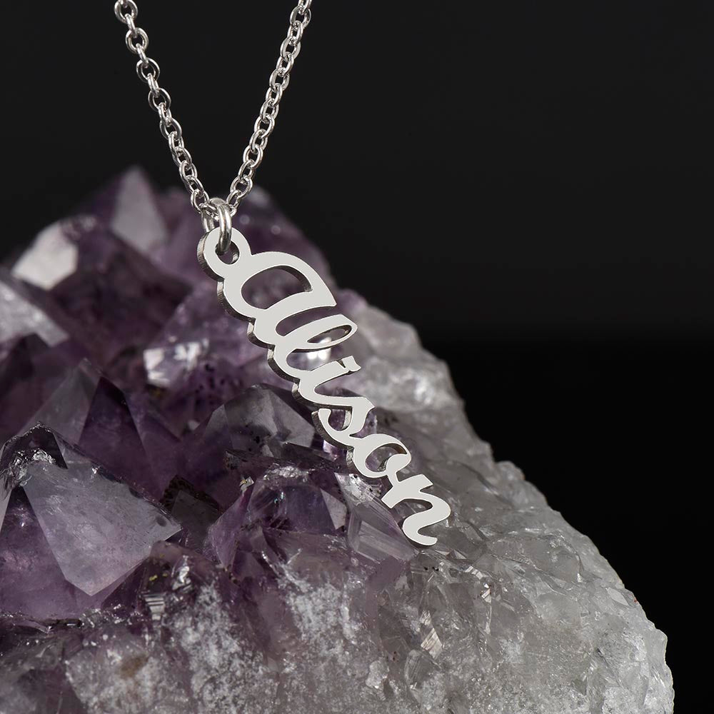 To My Sister | No matter what life throws your way, remember that you are strong and capable of overcoming any challenge. - Personalized Vertical Name Necklace