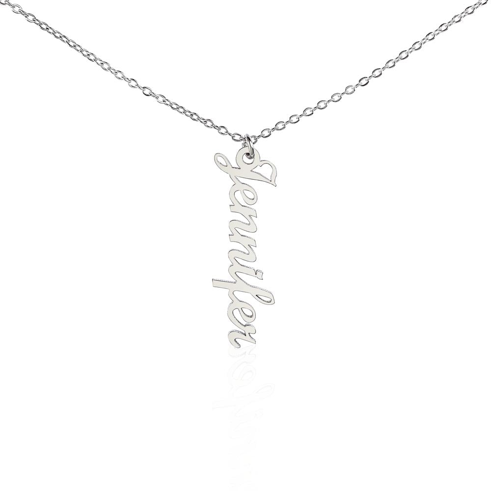 To My Wife | You are the missing puzzle piece that completed my life. I will always love you, my dear wife. - Personalized Vertical Name Necklace