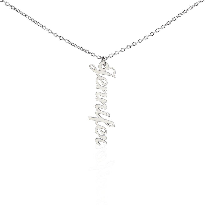 To My Wife | You are the missing puzzle piece that completed my life. I will always love you, my dear wife. - Personalized Vertical Name Necklace