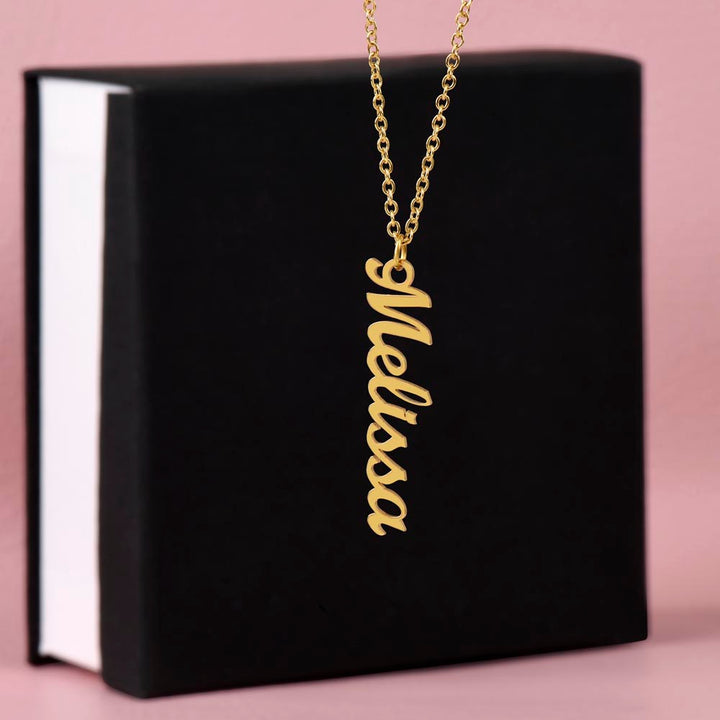 To My Wife | You bring so much joy and happiness to my life. I can't imagine a single day without you by my side. I Love You - Personalized Vertical Name Necklace