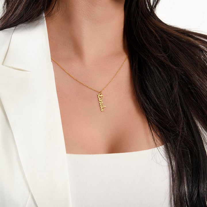 To My Mom | You are not just my Mother, but my confidant, my role model, and my best friend. - Personalized Vertical Name Necklace