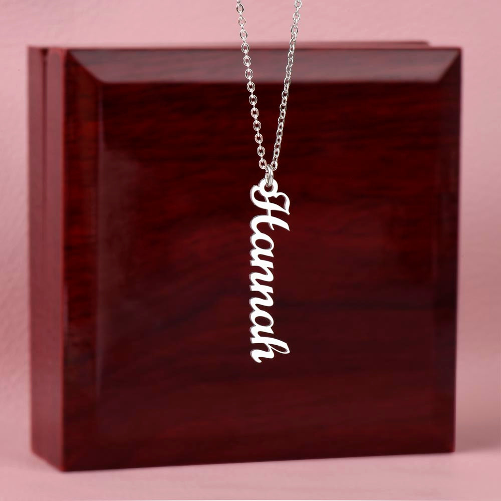 My Dearest Daughter | You are the light of my life and the source of my happiness. Love, Your Dad - Personalized Vertical Name Necklace