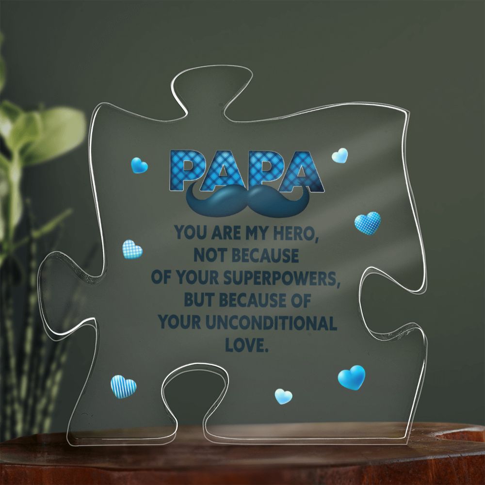 PAPA | You are My Hero - Printed Acrylic Puzzle Plaque