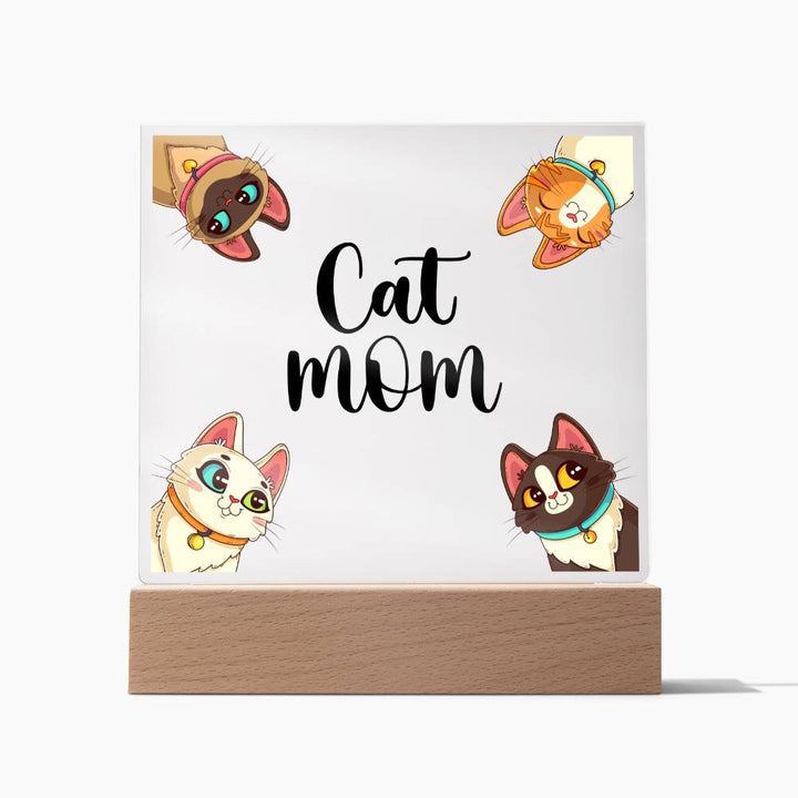 Cat Mom - Square Acrylic Plaque