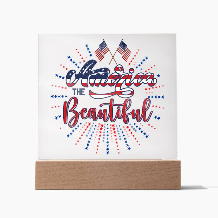 July 4th | America The Beautiful - Square Acrylic Plaque