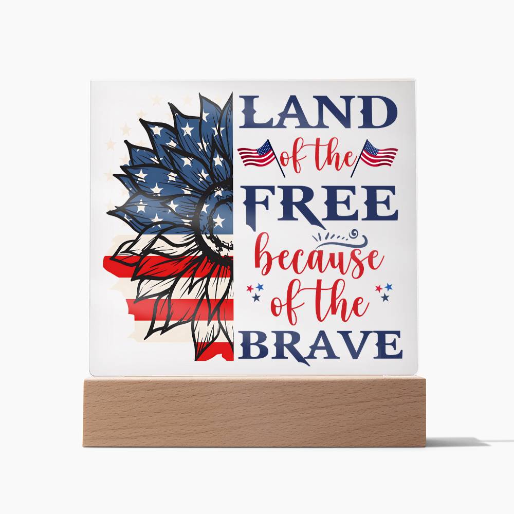 July 4th | Land of the Free - Square Acrylic Plaque