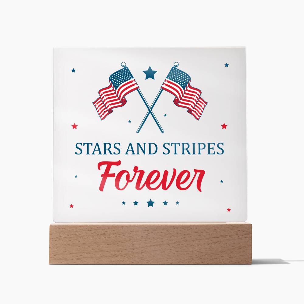 July 4th | Stars and Stripes Forever - Square Acrylic Plaque