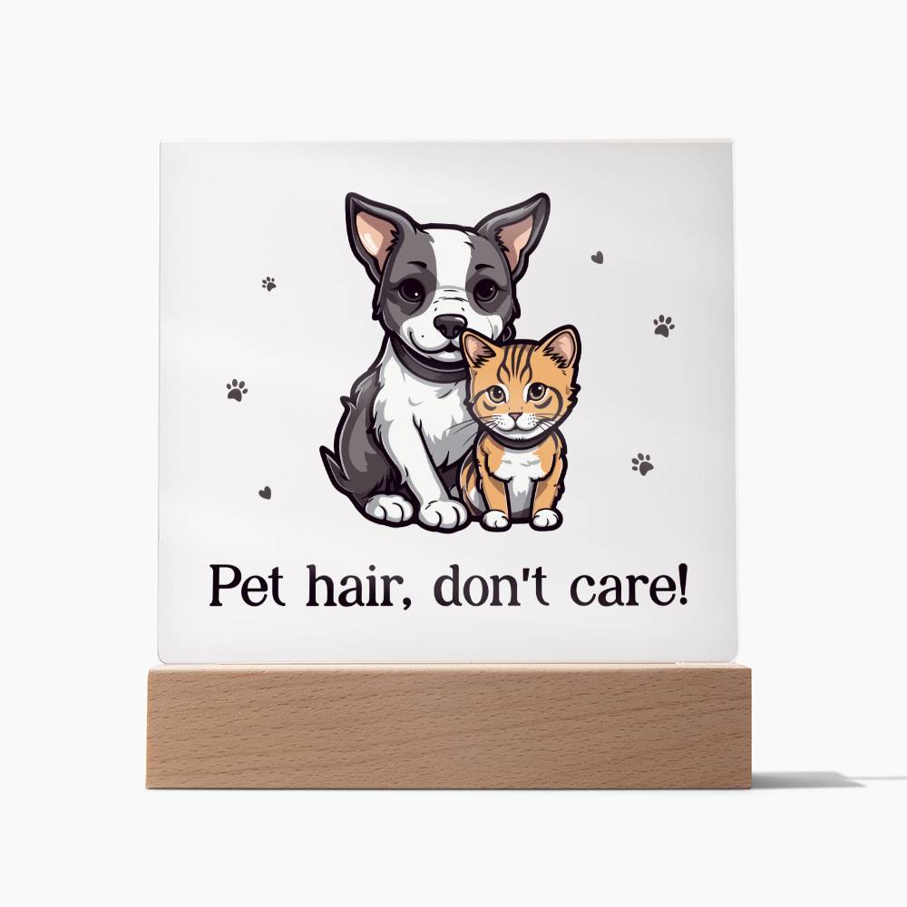 Pet Hair, Don't Care! - Square Acrylic Plaque