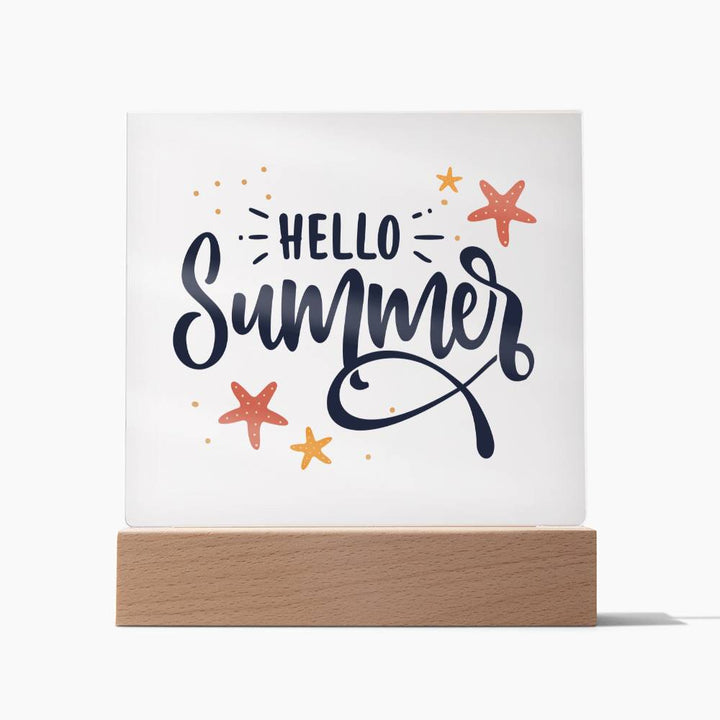 Hello Summer! - Square Acrylic Plaque