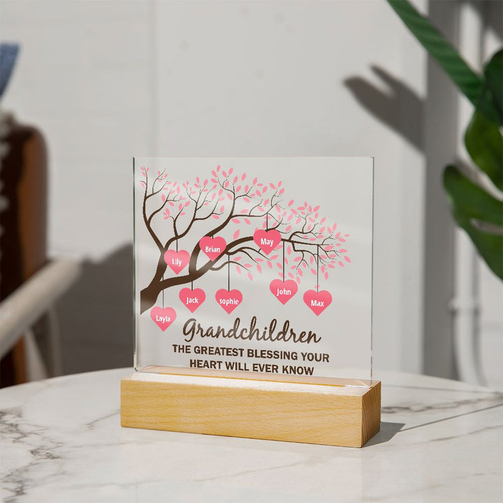 Grandchildren the greatest blessing your heart will ever know - Square Acrylic Plaque