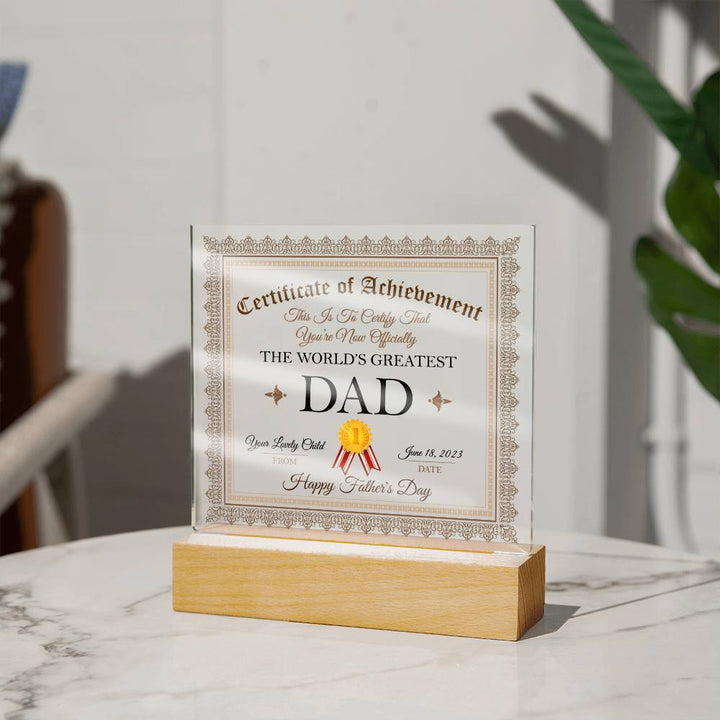 Happy Father's Day | The World's Greatest Dad - Square Acrylic Plaque