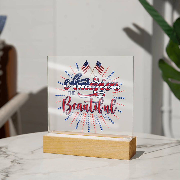 July 4th | America The Beautiful - Square Acrylic Plaque