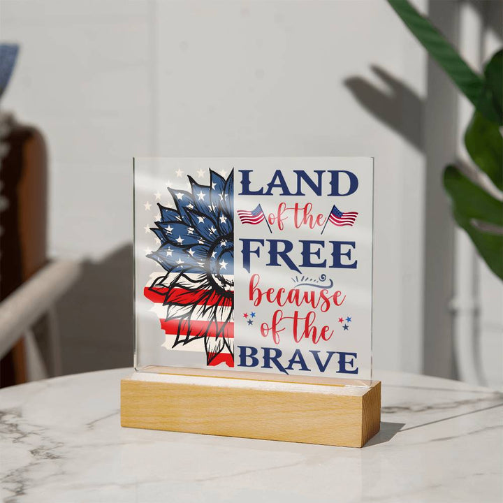 July 4th | Land of the Free - Square Acrylic Plaque