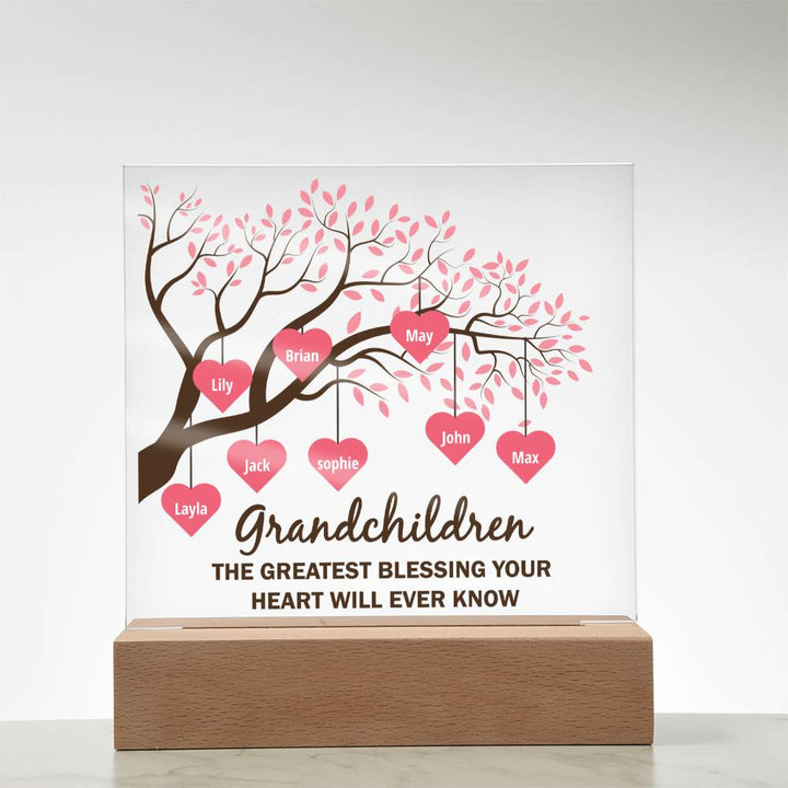 Grandchildren | The Greatest blessing your Heart will ever know - Square Acrylic Plaque