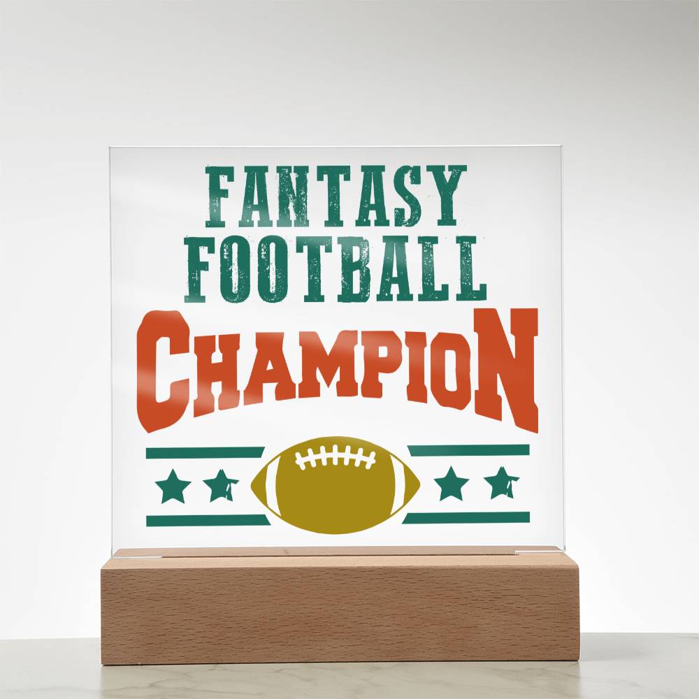 Fantasy Football Champion - Square Acrylic Plaque