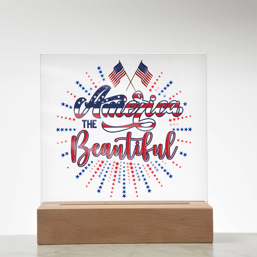 July 4th | America The Beautiful - Square Acrylic Plaque