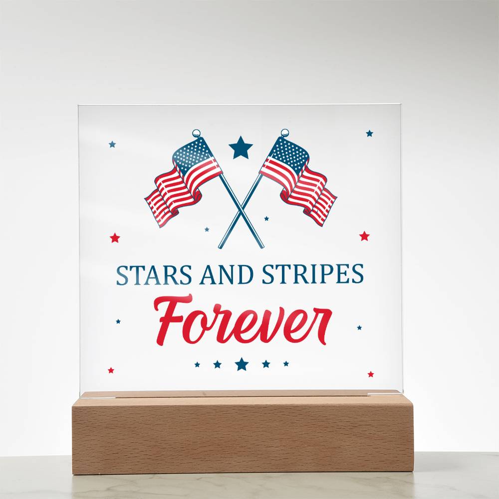 July 4th | Stars and Stripes Forever - Square Acrylic Plaque