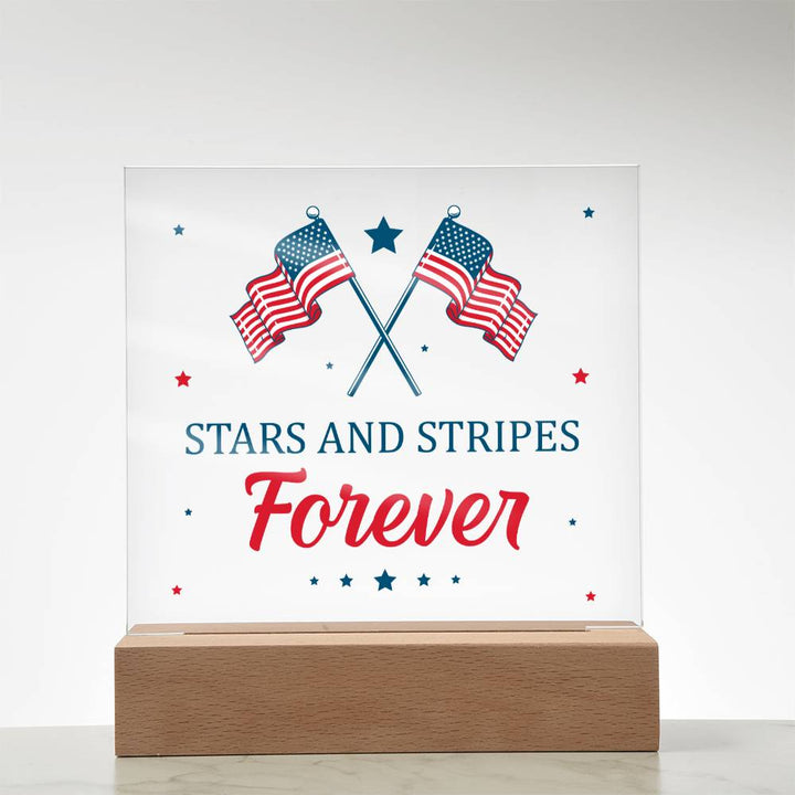 July 4th | Stars and Stripes Forever - Square Acrylic Plaque