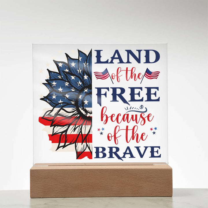 July 4th | Land of the Free - Square Acrylic Plaque