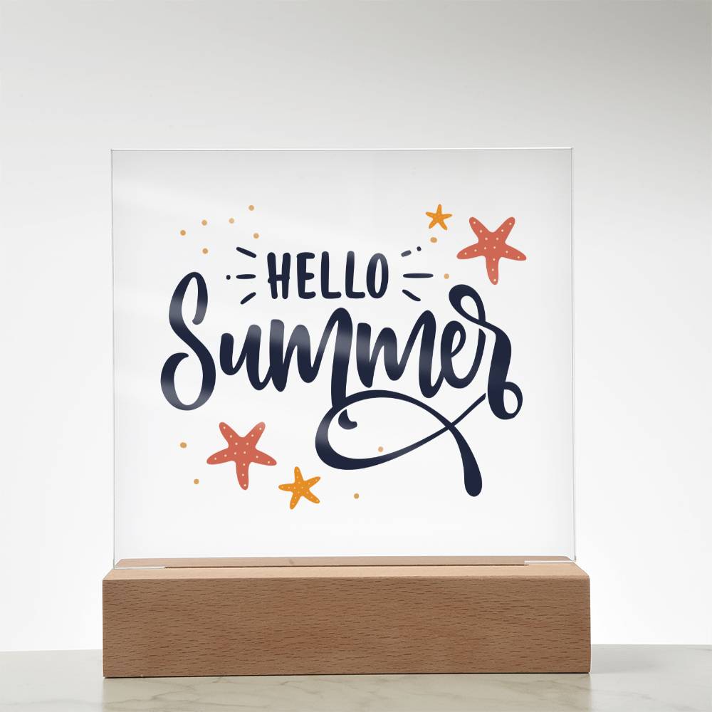 Hello Summer! - Square Acrylic Plaque