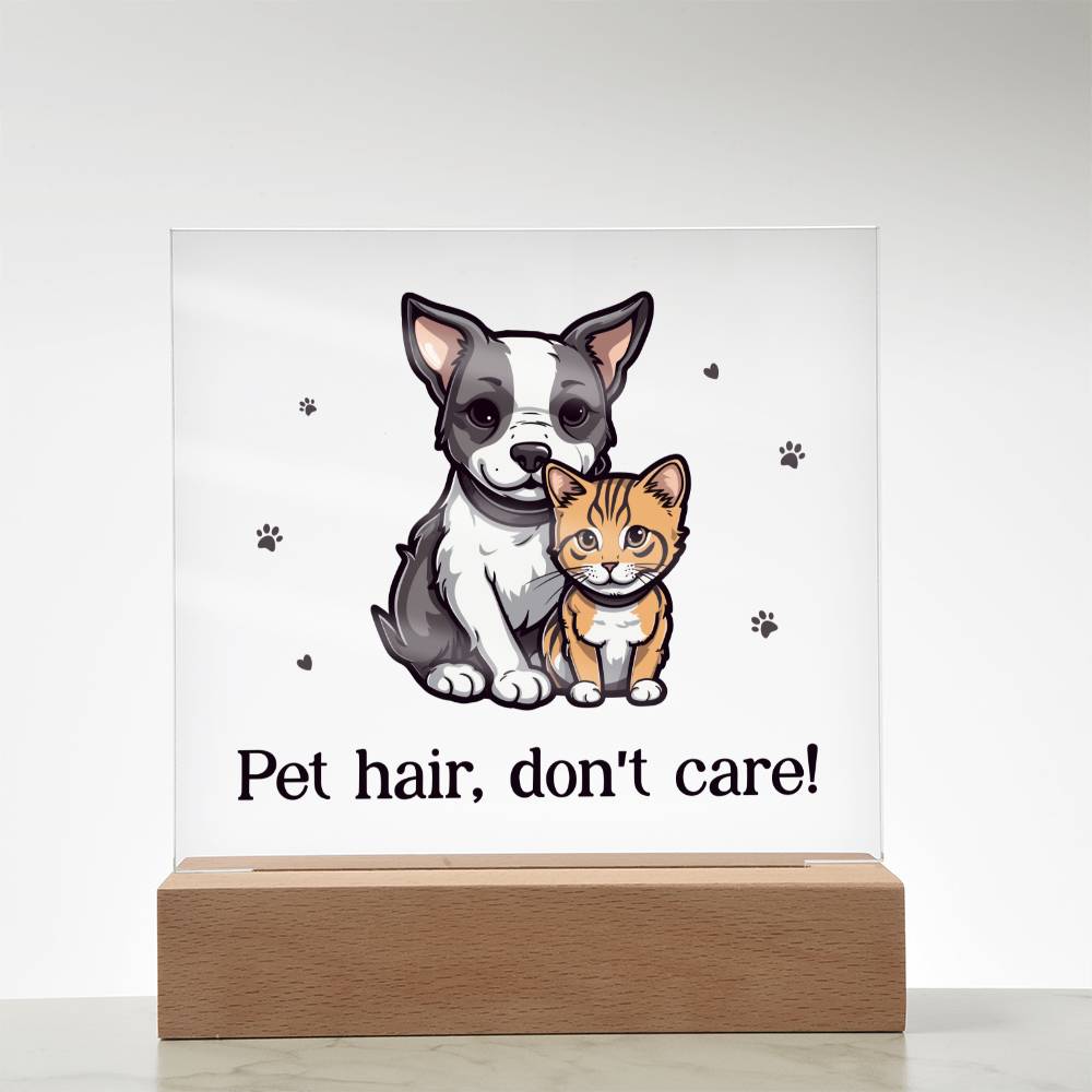 Pet Hair, Don't Care! - Square Acrylic Plaque