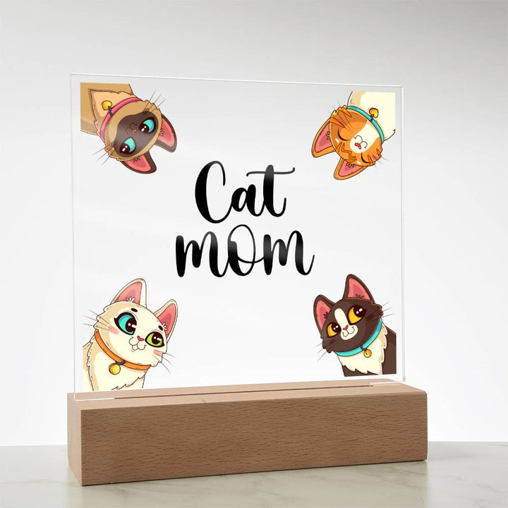 Cat Mom - Square Acrylic Plaque