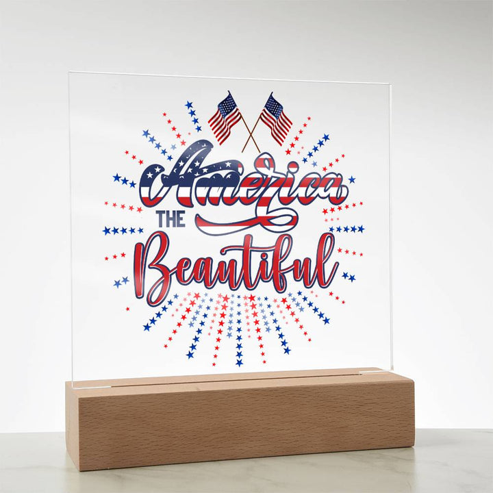 July 4th | America The Beautiful - Square Acrylic Plaque