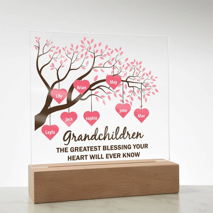 Grandchildren | The Greatest blessing your Heart will ever know - Square Acrylic Plaque