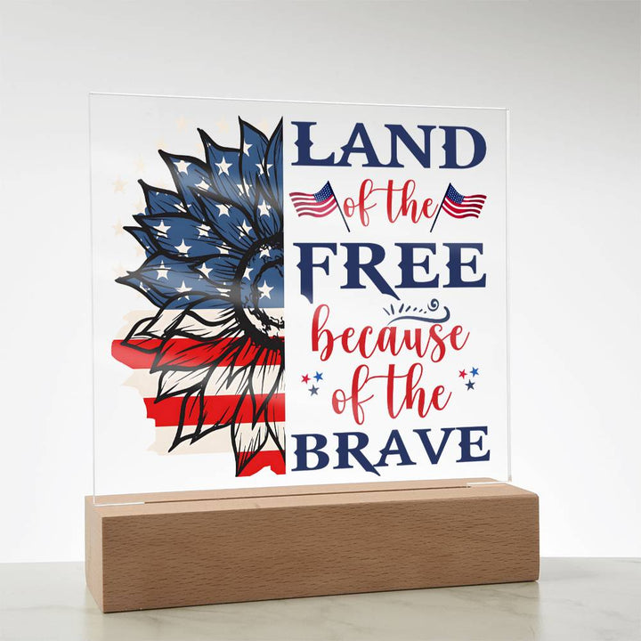 July 4th | Land of the Free - Square Acrylic Plaque