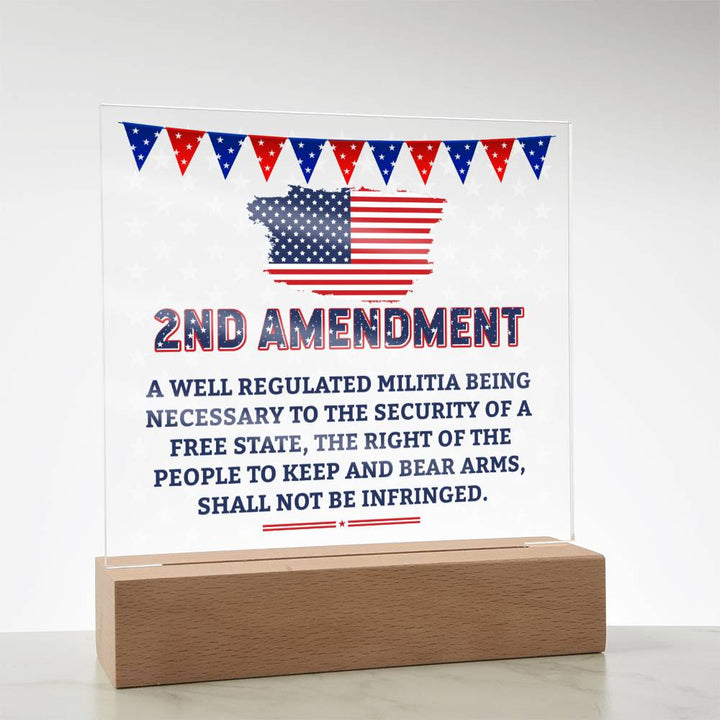 2nd Amendment | The right of the people to keep and bear arms, shall not be infringed - Square Acrylic Plaque