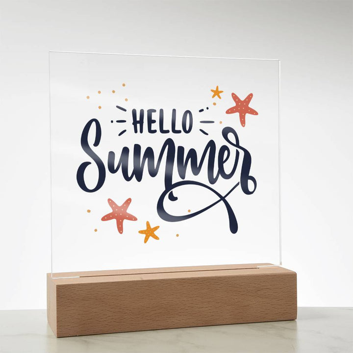 Hello Summer! - Square Acrylic Plaque