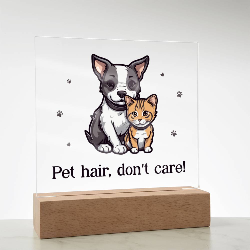 Pet Hair, Don't Care! - Square Acrylic Plaque