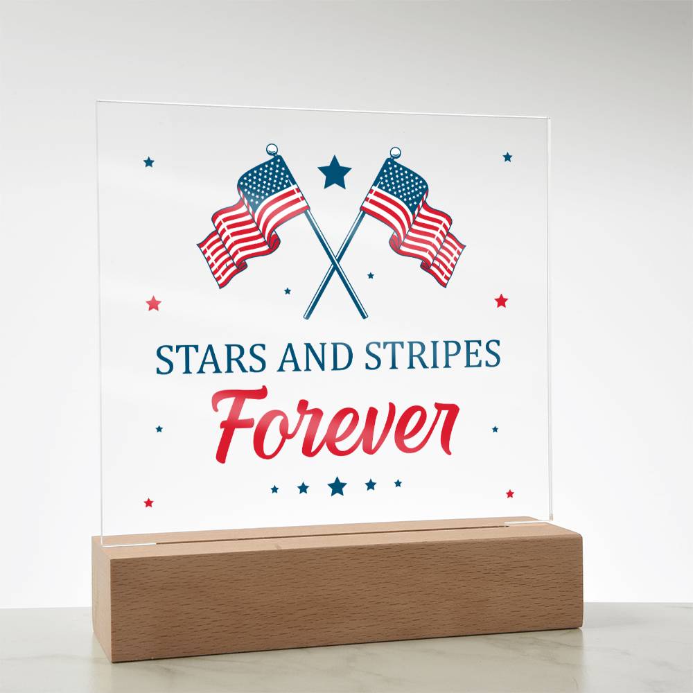 July 4th | Stars and Stripes Forever - Square Acrylic Plaque