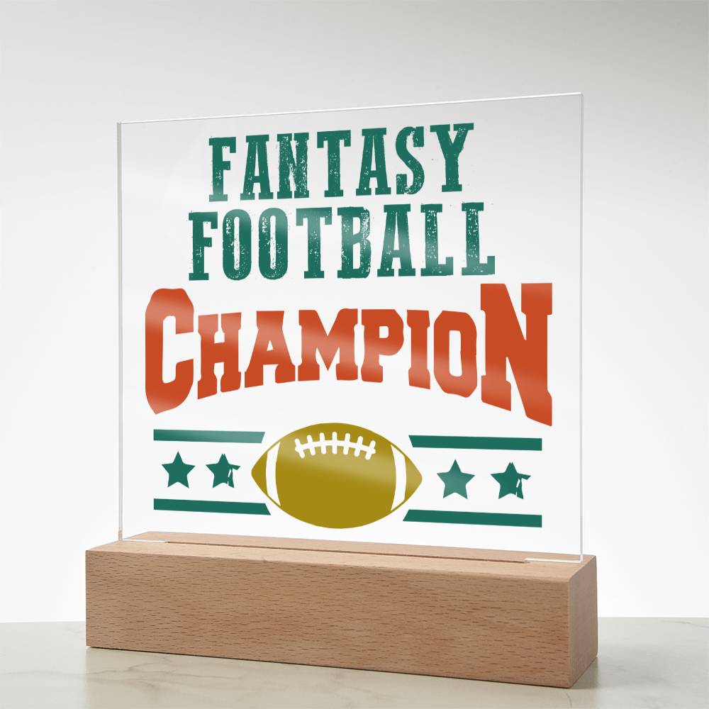 Fantasy Football Champion - Square Acrylic Plaque