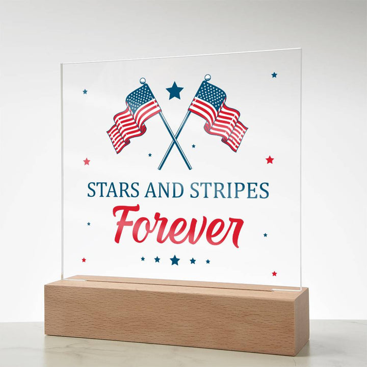 July 4th | Stars and Stripes Forever - Square Acrylic Plaque