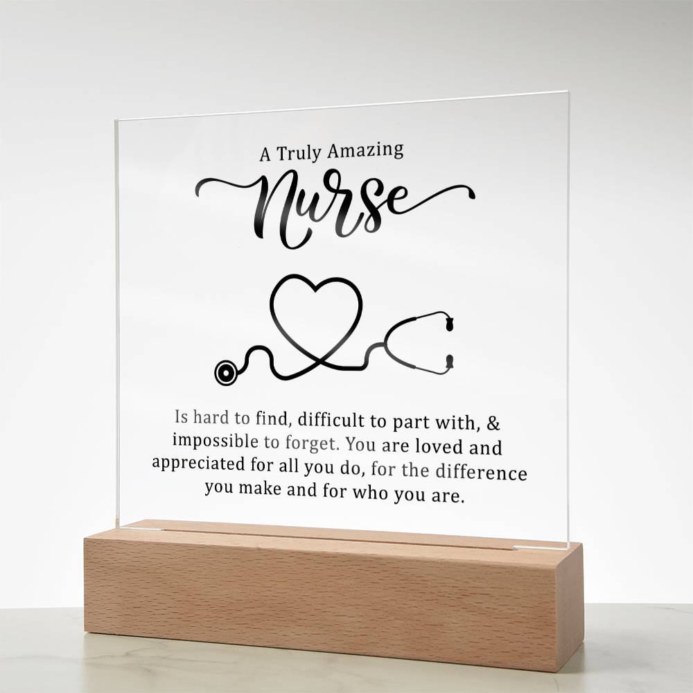 A Truly Amazing Nurse | You are loved and appreciated for all you do - Square Acrylic Plaque