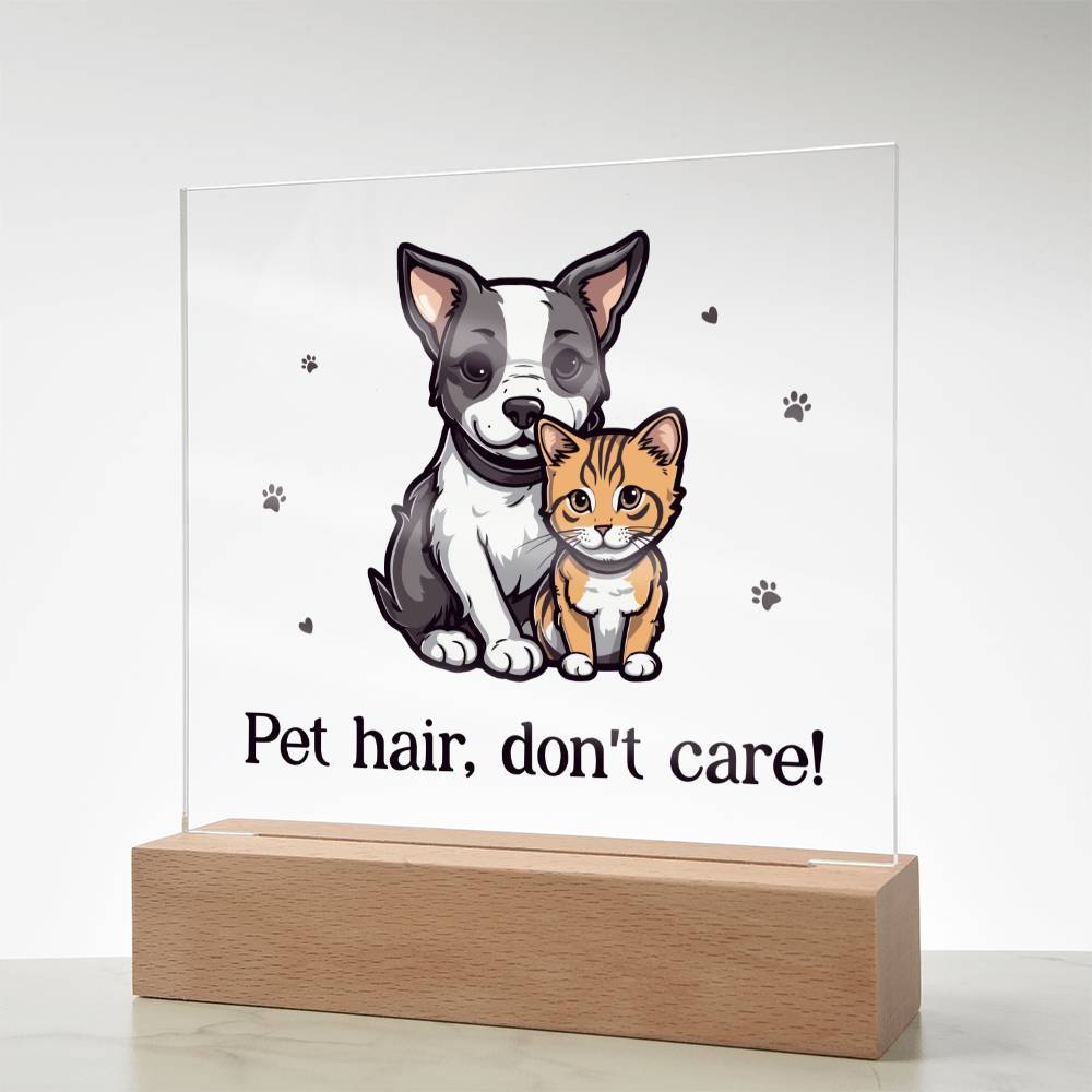 Pet Hair, Don't Care! - Square Acrylic Plaque