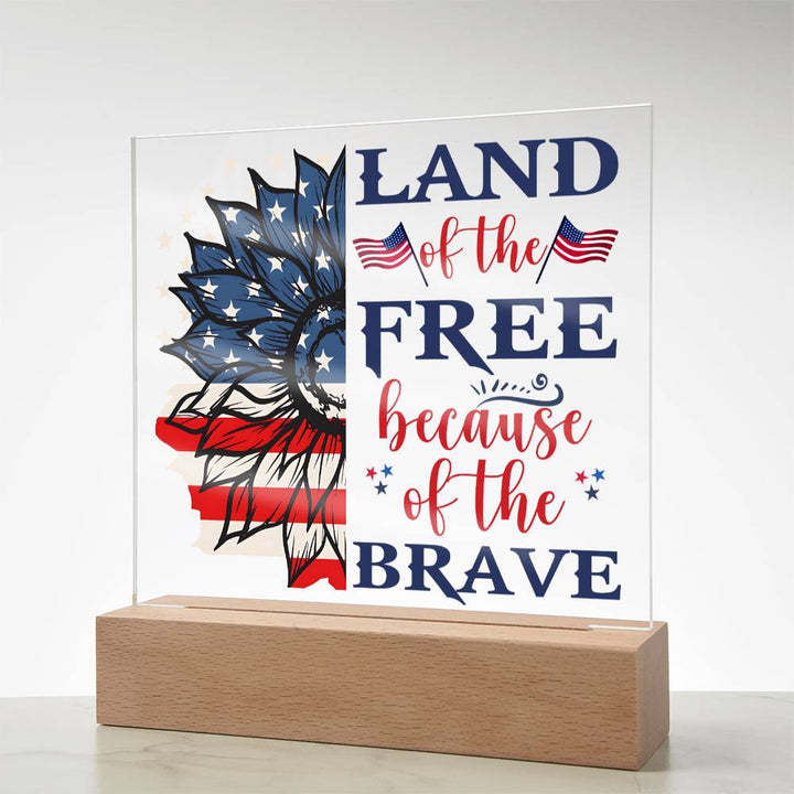 July 4th | Land of the Free - Square Acrylic Plaque