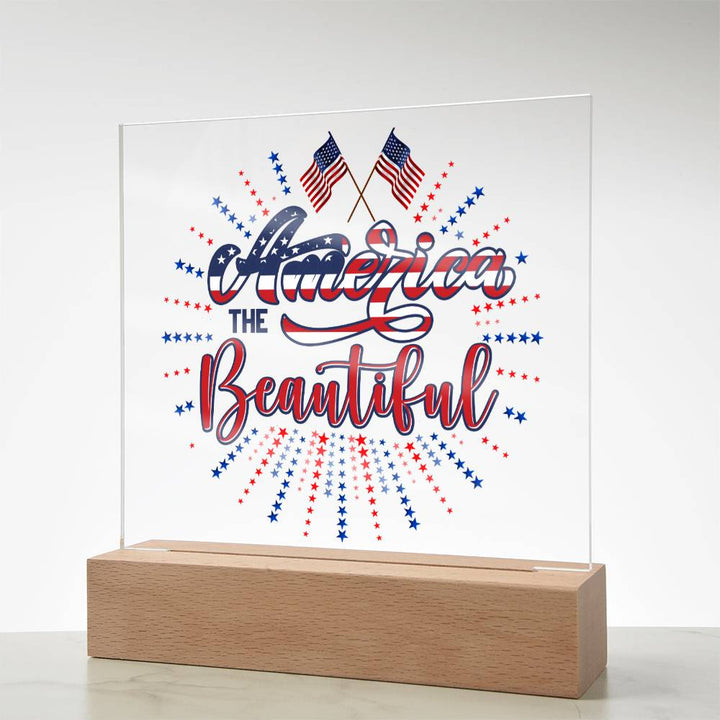 July 4th | America The Beautiful - Square Acrylic Plaque