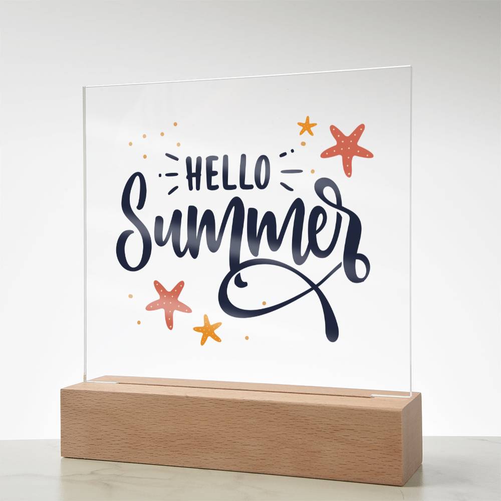 Hello Summer! - Square Acrylic Plaque