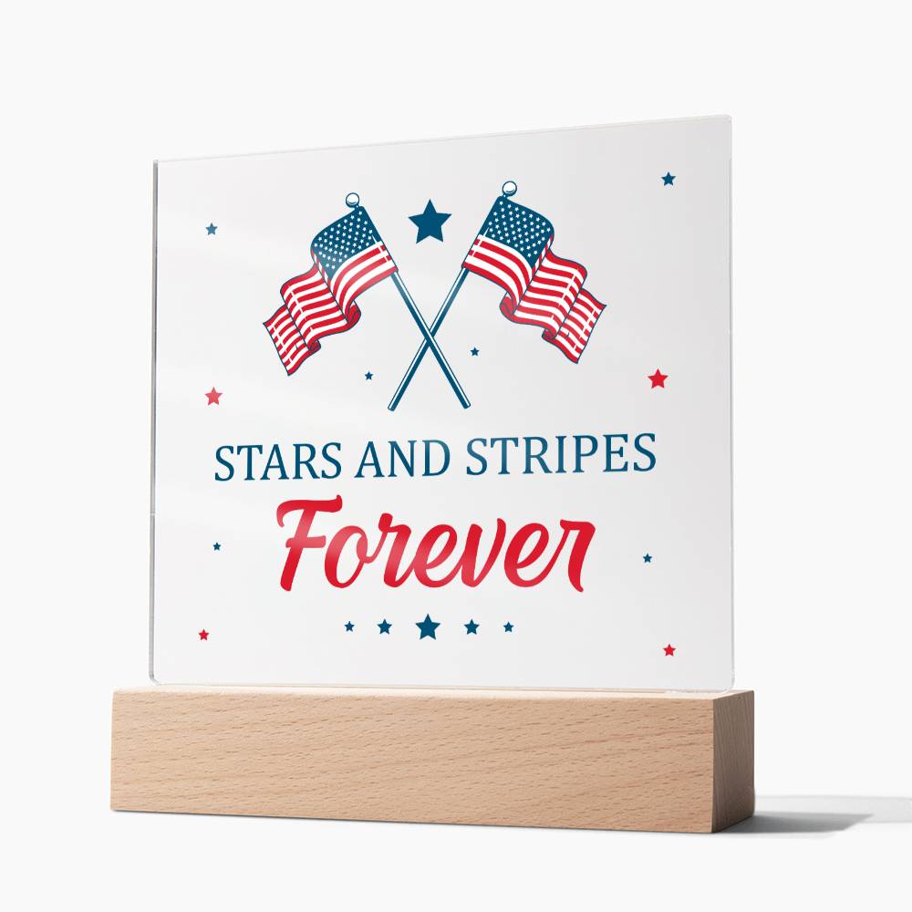 July 4th | Stars and Stripes Forever - Square Acrylic Plaque