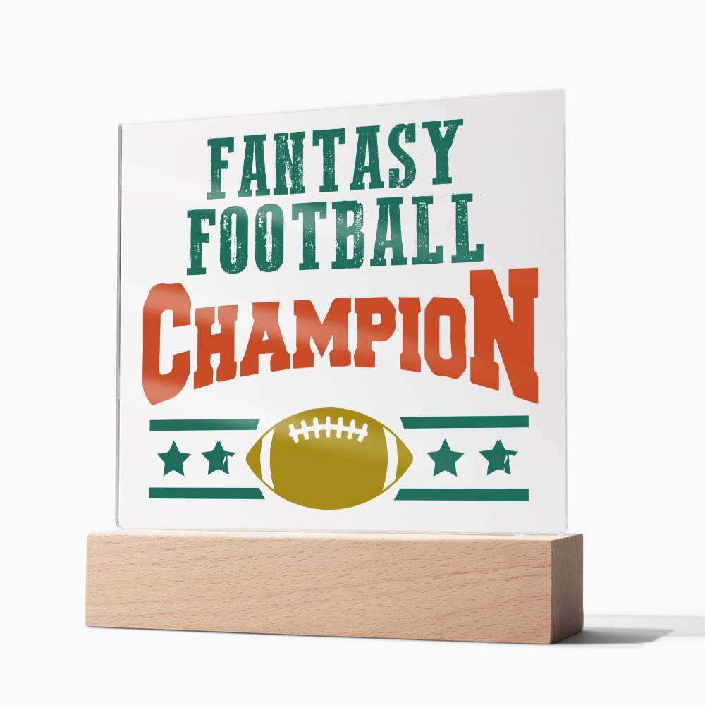 Fantasy Football Champion - Square Acrylic Plaque