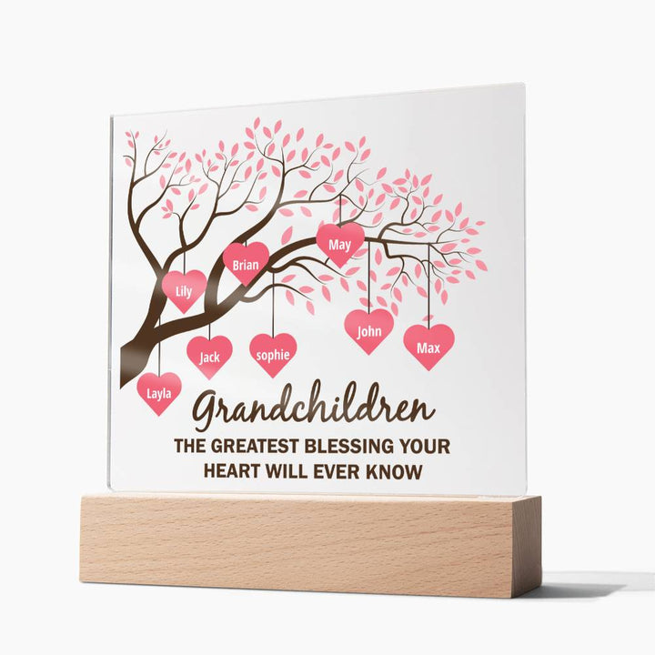 Grandchildren | The Greatest blessing your Heart will ever know - Square Acrylic Plaque