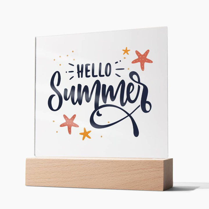 Hello Summer! - Square Acrylic Plaque